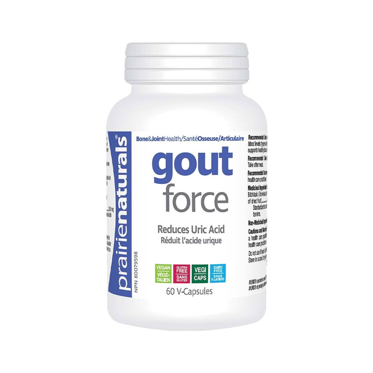 Prairie Naturals Gout-Force 60 V-Capsules