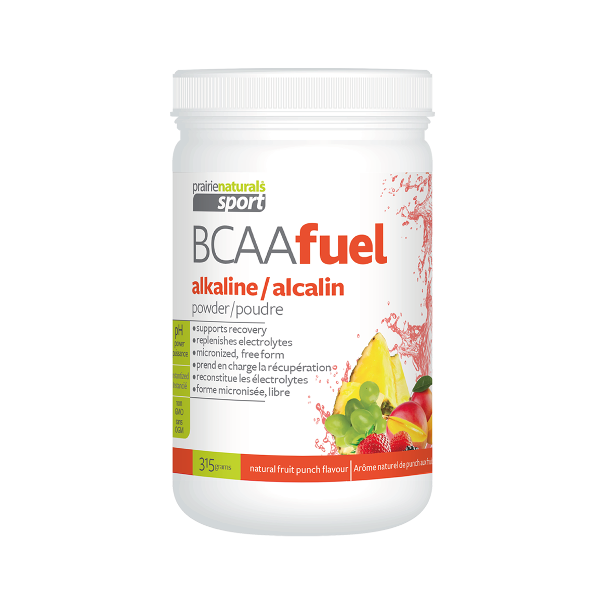 Prairie Naturals Fuel Alkalinized BCAA - Natural fruit punch flavour 支鏈氨基酸（雜果賓治味）315g 有助運動後回復體力，舒緩肌肉損耗疲勞酸痛，有助於運動後增肌減體脂 Exp:2024/06