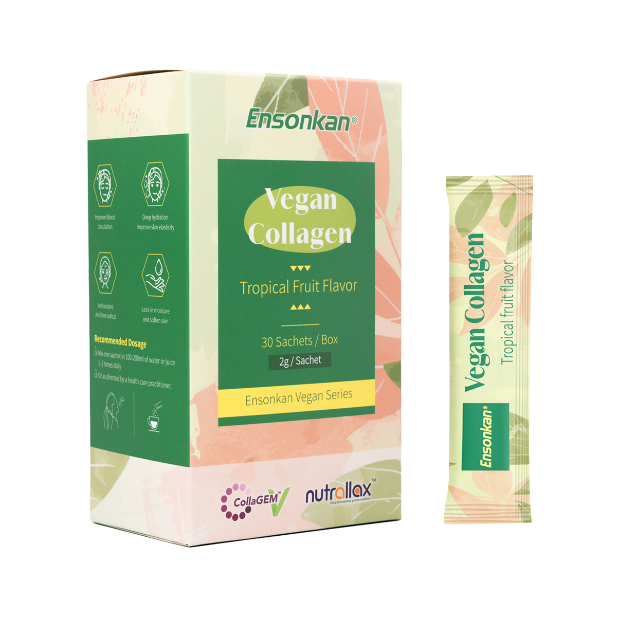 Ensonkan Vegan Collagen   (Tropical Fruit Flavor) - 30 Bars/Pack