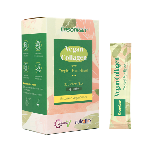 全新升級包裝‼️Ensonkan Vegan Collagen - Tropical Fruit Flavor 素食膠原蛋白肽粉 (熱帶水果味) - 30 條/盒 (New Package!)