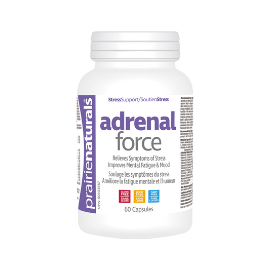 Prairie Naturals Adrenal Force 舒壓配方 60粒 - 豐富維他命B, 專業配方，舒緩壓力或擔憂情緒，以致容易入眠及改善睡眠質素