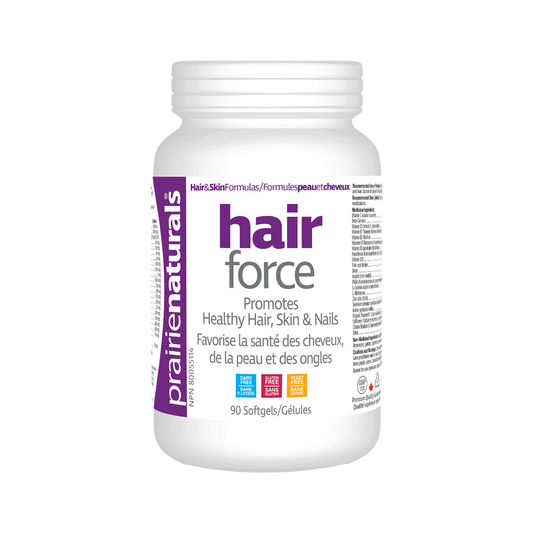 Prairie Naturals Hair-Force  90 Capsules Supplements hair nutrition and effectively prevents hair loss