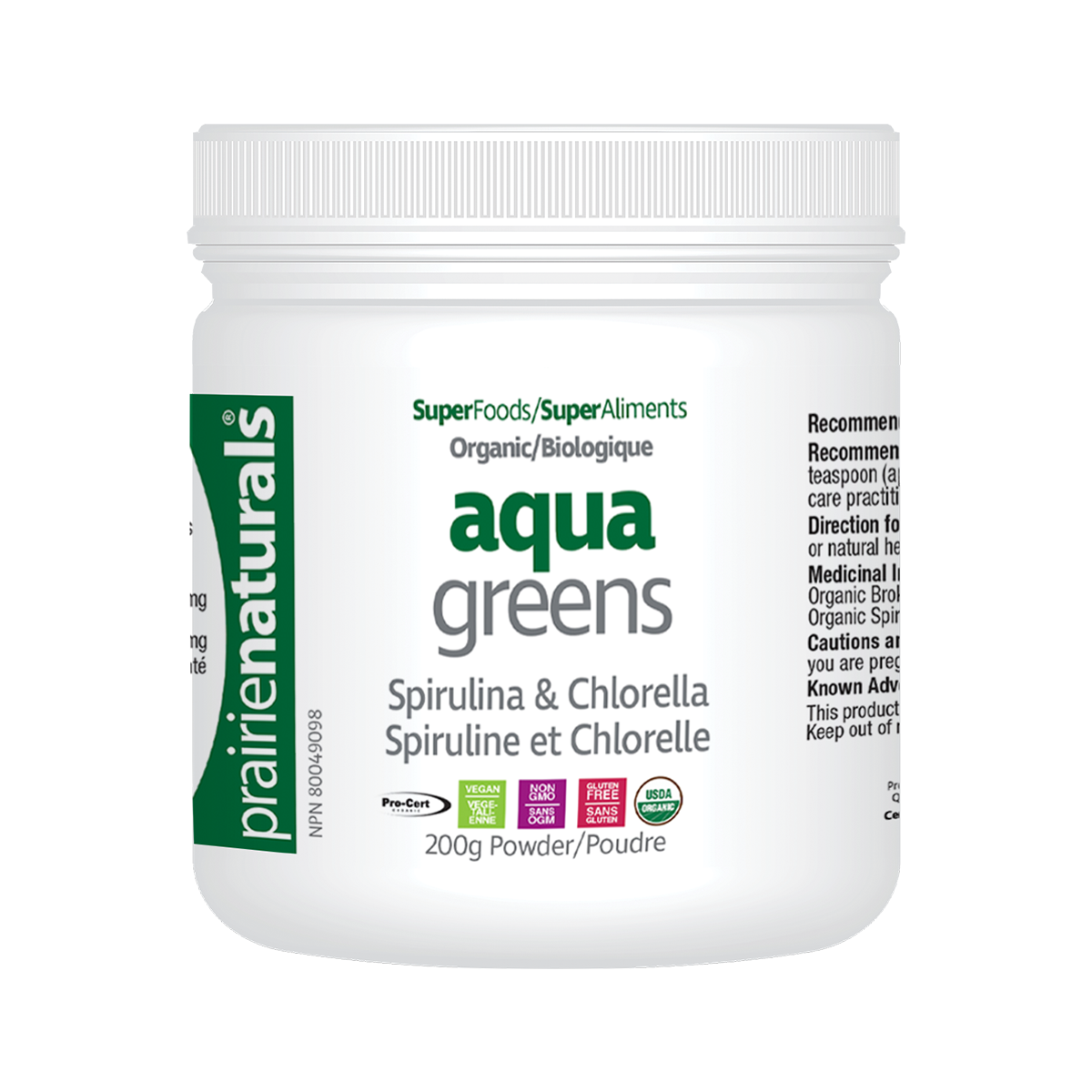 Prairie Naturals Organic Aqua Greens Powder 200g