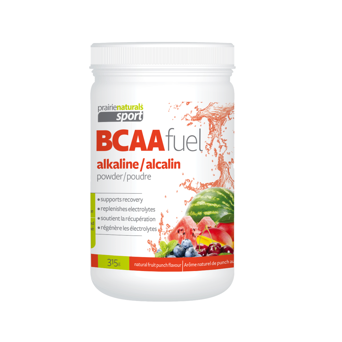 Prairie Naturals BCAA Fuel pH Balanced - Natural fruit punch flavor 315g