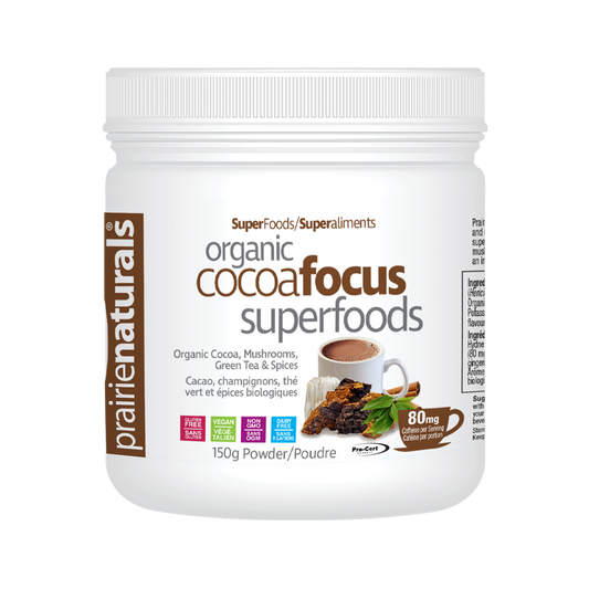 Prairie Naturals Organic CocoaFocus SuperFoods -有機蘑菇綠茶可可粉-150g