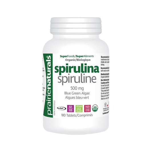 Prairie Naturals Organic Spirulina Tablets 有機螺旋藻片 180Tablets