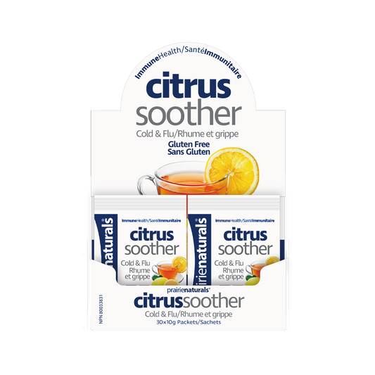 Prairie Naturals Citrus Soother Cold & Flu Immune Boosting Drink  30 packs/box - Boosts immunity, relieves first cold symptoms, sore throat, stops nasal discharge, delicious taste (best consumption date: 2023/12)
