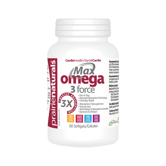 Prairie Naturals MaxOmega-3-Force 60 capsules (best before: end of October 2024)