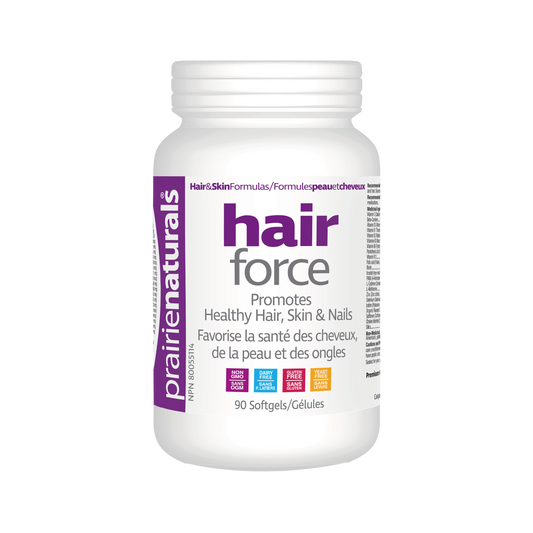 Prairie Naturals Hair-Force  90 Capsules Supplements hair nutrition and effectively prevents hair loss