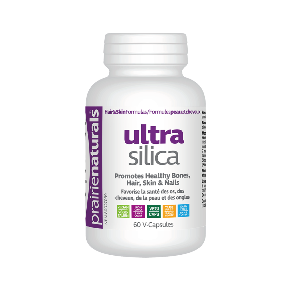 Prairie Naturals Ultra-Silica  60 Capsules Strong Hair and Bones, Beautiful Skin and Nails