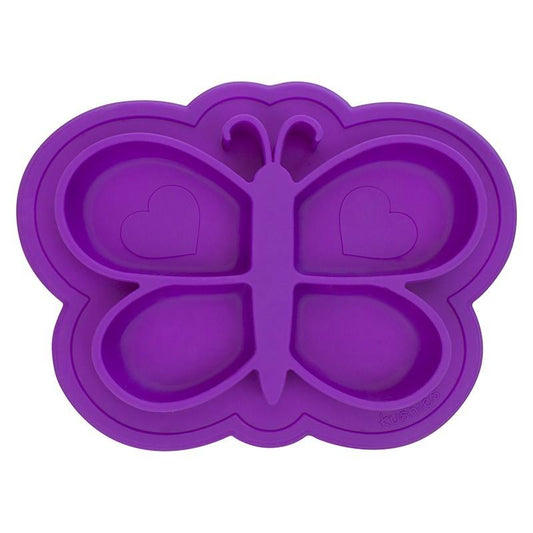 KUSHIES 加拿大品牌吸盤用餐學習盤-紫蝴蝶