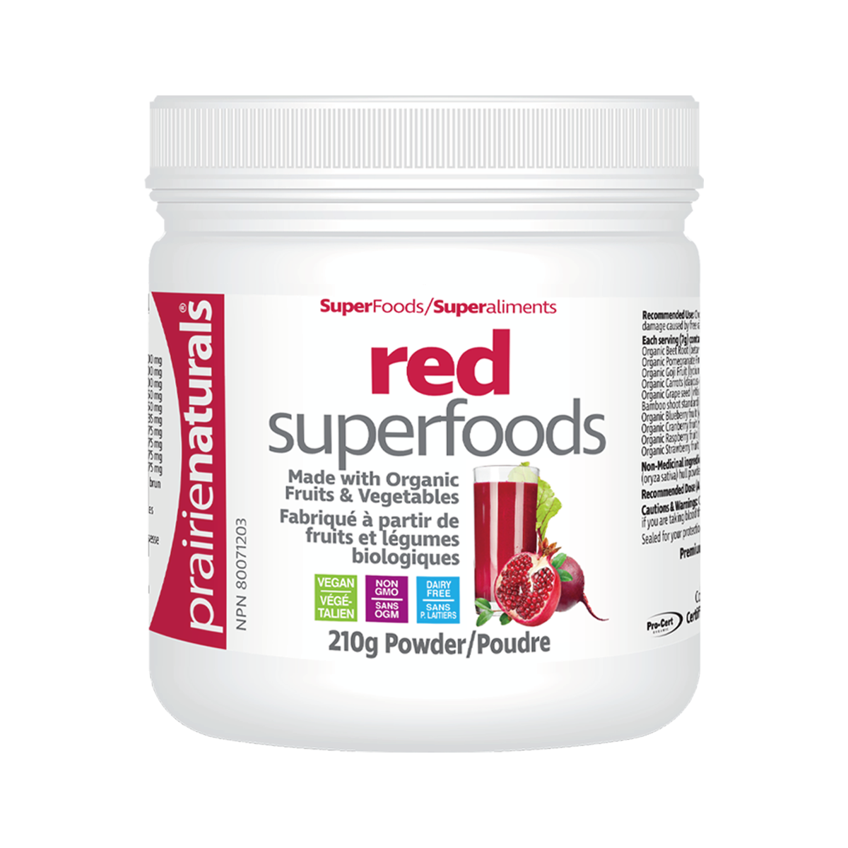 Prairie Naturals Organic Red Superfoods  210g